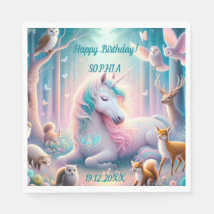  Unicorn, Baby/ Kids, Birthday  Custom Name/ DOB Napkin