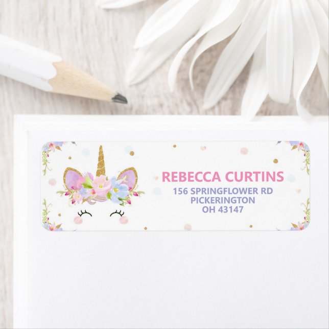 Unicorn Baby shower Anniversaire Partie Adresse de (En situation)