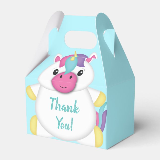Unicorn Baby Shower Favor Box (Front Side)