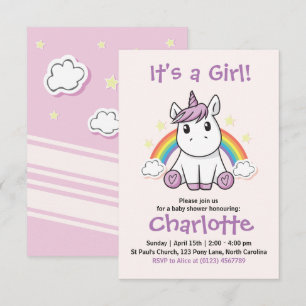 Unicorn Baby Shower invitation