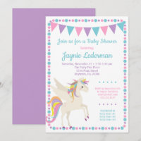 Unicorn Baby Shower Invitation Gender Neutral