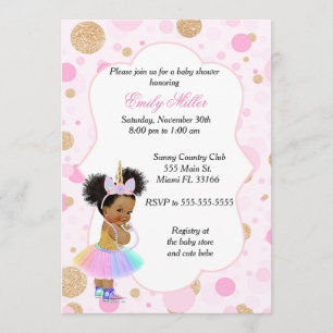 Unicorn Baby Shower Invitation Vintage 2