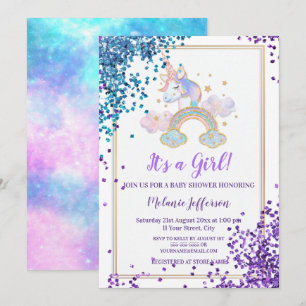 Unicorn Baby Shower Invitations