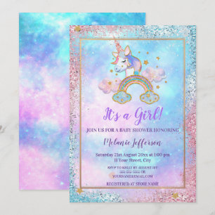 Unicorn Baby Shower Invitations