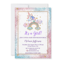 Unicorn Baby Shower Invitations