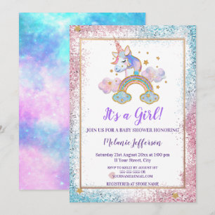 Unicorn Baby Shower Invitations