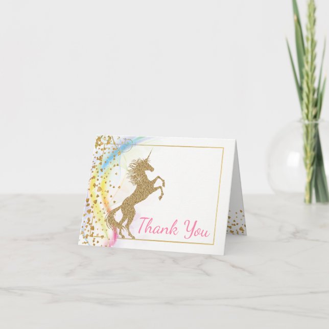 Unicorn Baby shower Merci Cartes (Devant)