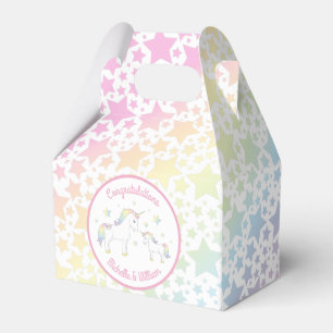 Unicorn Baby Shower Pastel Rainbow Favor Box
