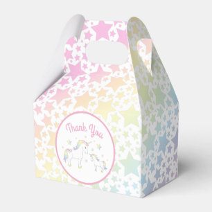 Unicorn Baby Shower Pastel Rainbow Favor Box