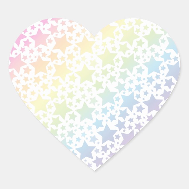 Unicorn Baby Shower Pastel Rainbow Heart Sticker (Front)
