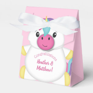 Unicorn Baby Shower Pink Favor Box
