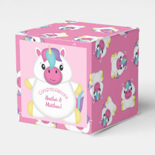 Unicorn Baby Shower Pink Favor Box