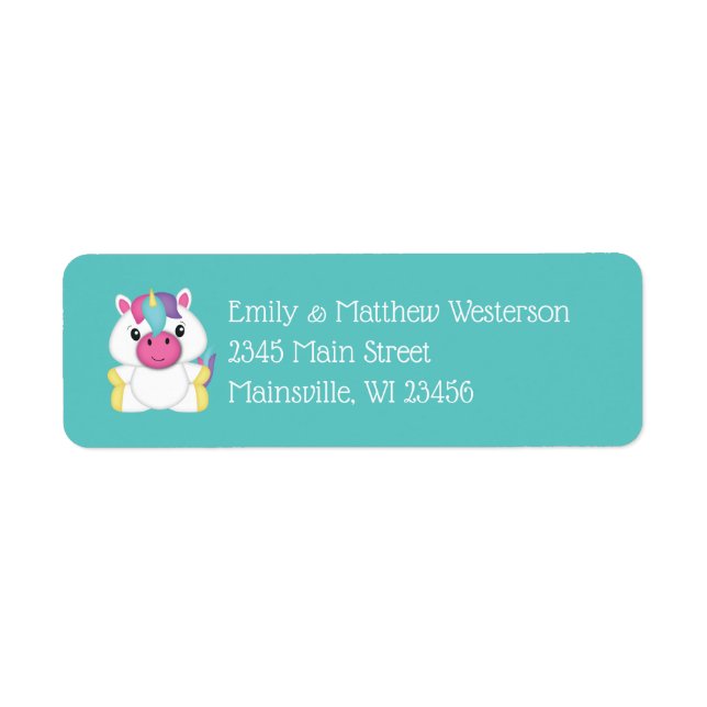 Unicorn Baby Shower Teal (Front)
