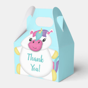 Unicorn Baby Shower Teal Favor Box