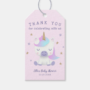 Unicorn Baby Shower Thank You Favour Gift Tags