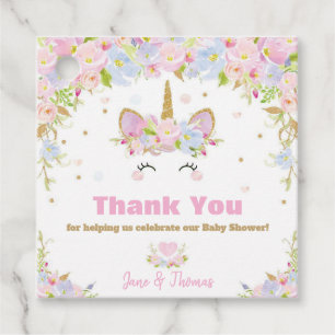 Unicorn Baby Shower Thank You Favour Gift Tags