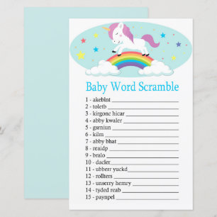Unicorn Baby word scramble game