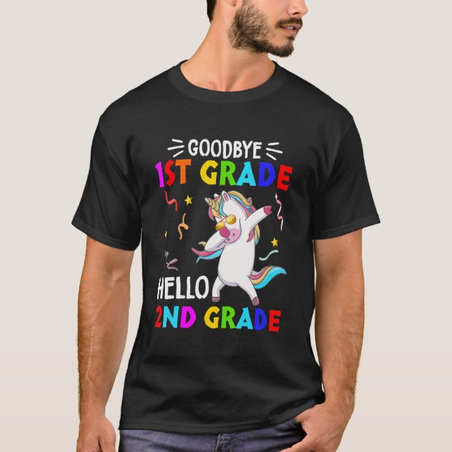 Unicorn Back To School Hello Second Grade Goodbye  T-Shirt (Front)