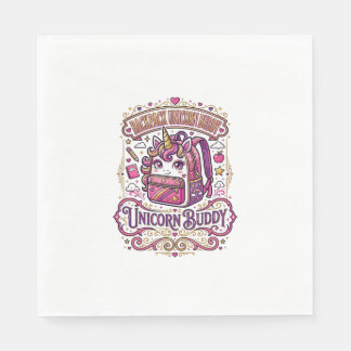 Unicorn Backpack Unicorn Buddy Stylish Merch Desig Napkin