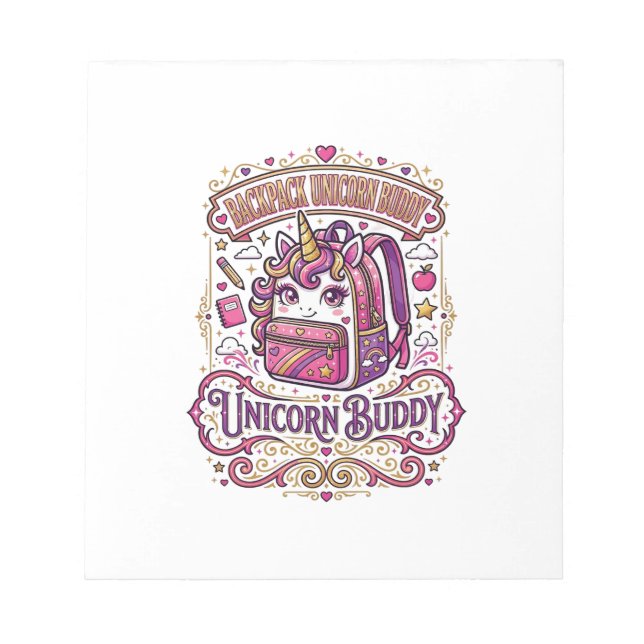 Unicorn Backpack Unicorn Buddy Stylish Merch Desig Notepad (Front)