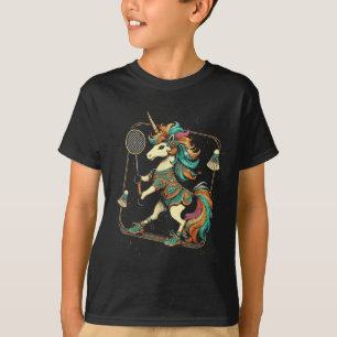 Unicorn Badminton Player Shuttle T-Shirt