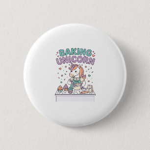 Unicorn Baking Unicorn Trendy Product Graphic_1 2 Inch Round Button