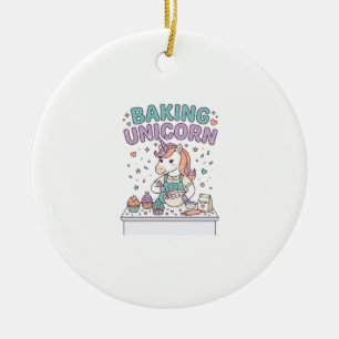 Unicorn Baking Unicorn Trendy Product Graphic_1 Ceramic Ornament