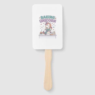 Unicorn Baking Unicorn Trendy Product Graphic_1 Hand Fan