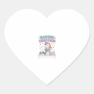 Unicorn Baking Unicorn Trendy Product Graphic_1 Heart Sticker