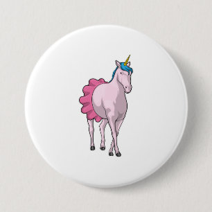 Unicorn Ballerina Ballet 3 Inch Round Button