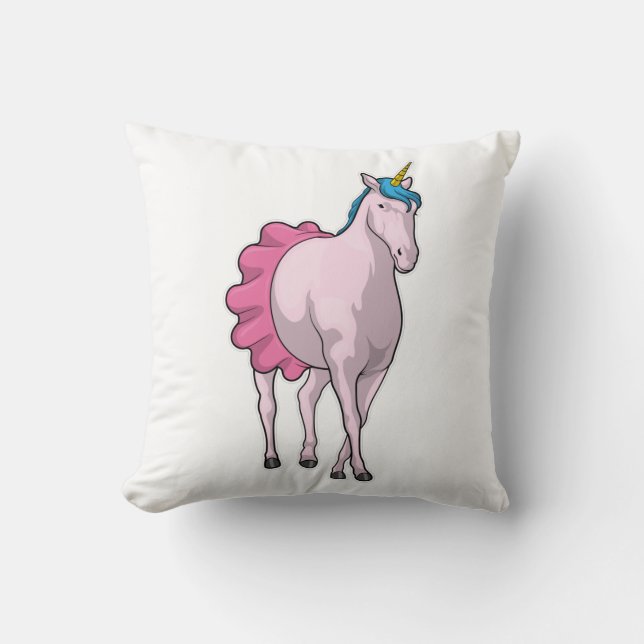 Unicorn Ballerina Ballet Throw Pillow (Front)