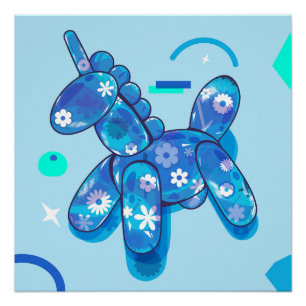 Unicorn Balloon  Poster