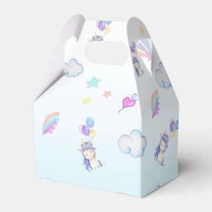 Unicorn balloon rainbow gradient birthday party favor box