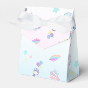Unicorn balloon rainbow gradient birthday party favor box