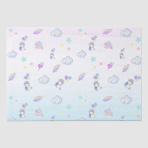 Unicorn balloon rainbow gradient  birthday party  tissue paper