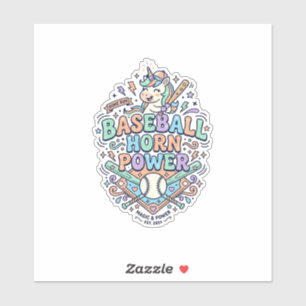 Unicorn Baseball Horn Power Kawaii Vector Design_1