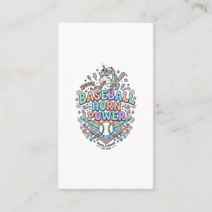 Unicorn Baseball Horn Power Kawaii Vector Design_1 Business Card