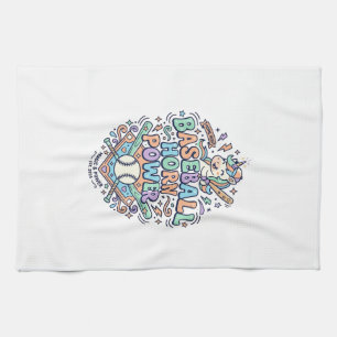 Unicorn Baseball Horn Power Kawaii Vector Design_1 Kitchen Towel