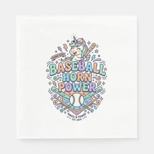 Unicorn Baseball Horn Power Kawaii Vector Design_1 Napkin
