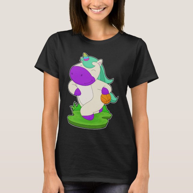 Unicorn Basketball player Basketball T-Shirt (Front)