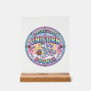 Unicorn Basketball Unicorn Bounce Funny Shirt Grap Acrylic Sign