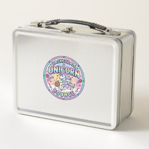 Unicorn Basketball Unicorn Bounce Funny Shirt Grap Metal Lunch Box