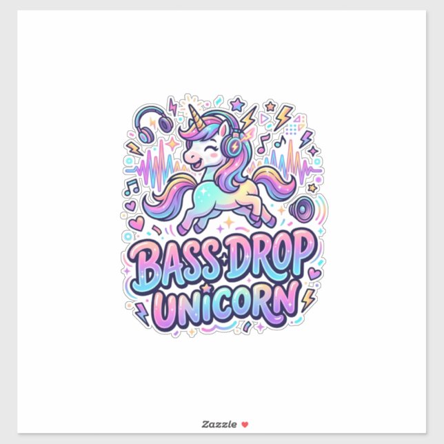Unicorn Bass Drop Unicorn Gift Idea Typography Des (Sheet)