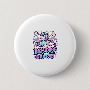 Unicorn Bass Drop Unicorn Gift Idea Typography Des 2 Inch Round Button