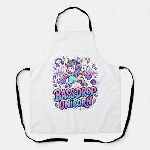 Unicorn Bass Drop Unicorn Gift Idea Typography Des Apron