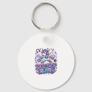 Unicorn Bass Drop Unicorn Gift Idea Typography Des Keychain