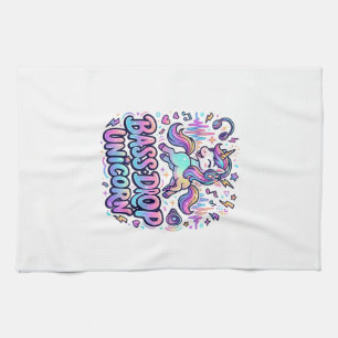 Unicorn Bass Drop Unicorn Gift Idea Typography Des Kitchen Towel