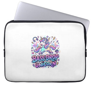 Unicorn Bass Drop Unicorn Gift Idea Typography Des Laptop Sleeve