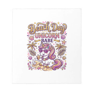 Unicorn Beach Day Unicorn Babe Stylish Zazzle Desi Notepad