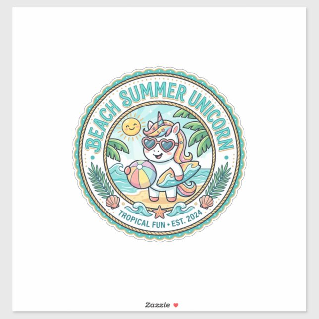 Unicorn Beach Summer Unicorn POD Ready Apparel Gra (Sheet)